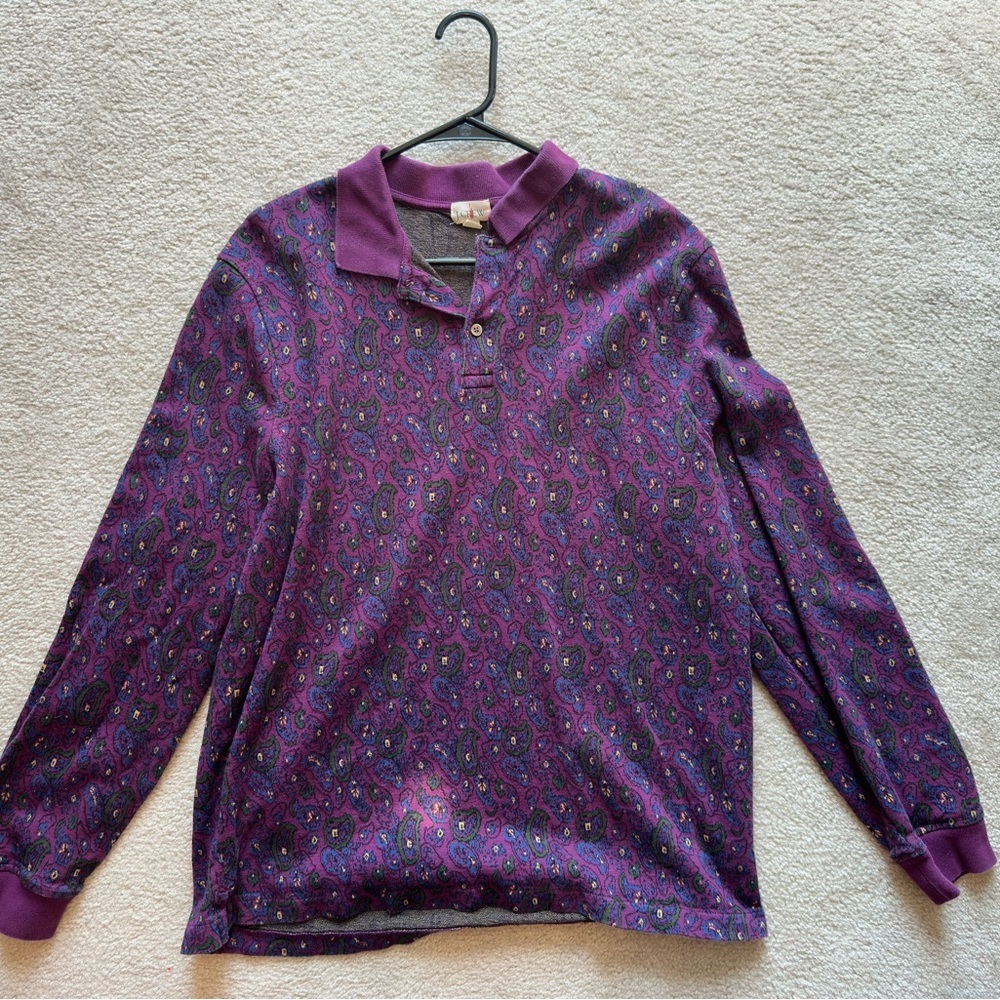 J. Crew Purple Paisley Polo Shirt